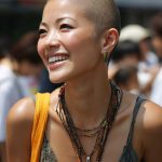 坊主女画像　岡山県　倉敷市　#スキンヘッド　#坊主女　#AI美女　　